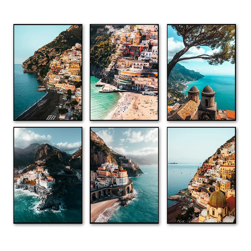 Современный Стиль Пейзажный Постер С Принтом На Холсте Алмальское Побережье И