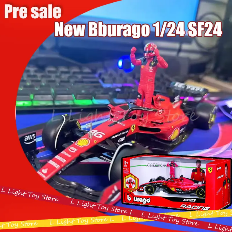 Новый 1/24 Bburago Ferrari Sf23 Racing Tag Heuer Champion Red Bull с фигуркой F1 Rb19 2023 литая под давлением
