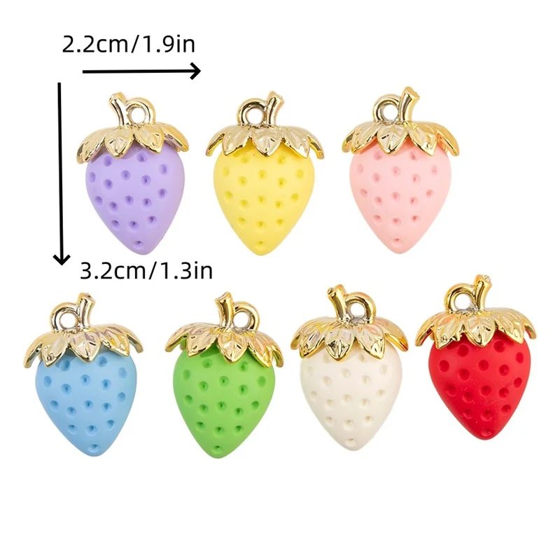 5 шт. 22x32 мм акриловая красочная сладкая клубничная подвеска-подвеска для кулона
