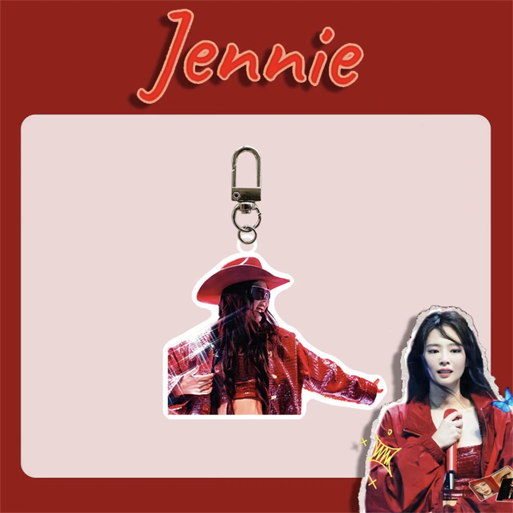 

KPOP JENNIE акриловый брелок JENNIE сценические фотографии модный двусторонний брелок с принтом кулон сумка аксессуары коллекция для фанатов подарок