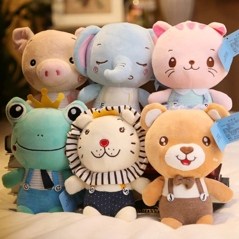 

2022 New Kawaii Plush Kids Toys Small Grab Doll Plush Toy Bear Pig Elephant Lion Dolls Wedding Throwing Gifts For Girls Boys
