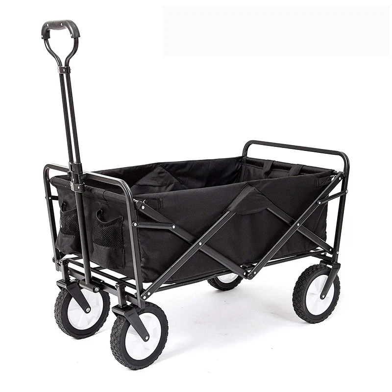 

80kg Load Folding Cart Outdoor Camping Big Capacity Trolley Pull-Cart for Picnic Oxford Cloth Shopping Cart Folding Wagon