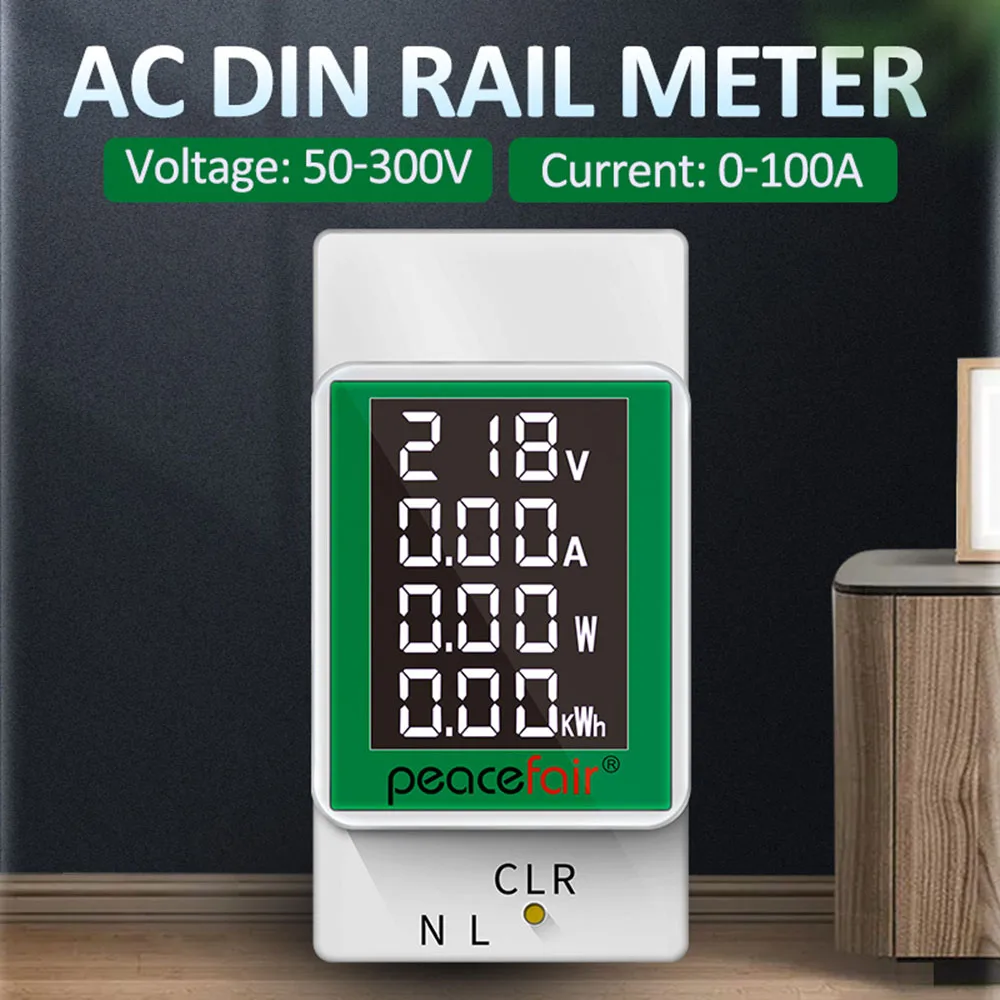 

Electricity Single Meter Rail Digital Phase Consumption Current Energy Wattmeter Meter Kwh Meter Voltage Power