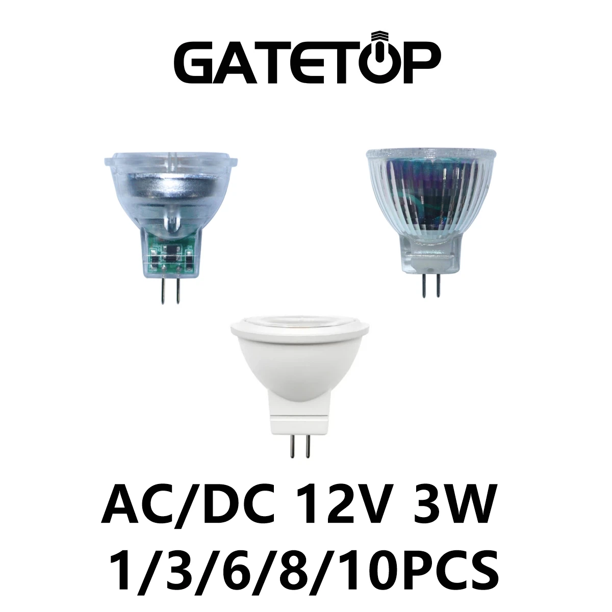 

1-10PCS LED low-voltage spot light MR11 GU4.0 AC/DC 12V 3W non-stroboscopic warm white light replacing 20W 50W halogen lamp