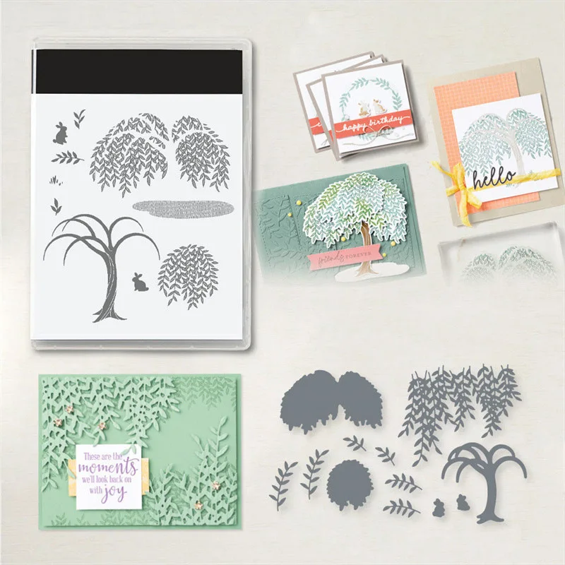 

New Arrival 2022 Trees Metal Cutting Dies and Clear Stamps DIY Scrapbooking Card Stencils Paper Crafts Making Photo Album Decor