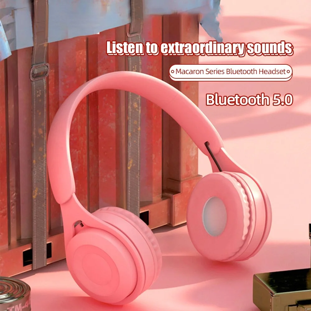 

New Products Macaron Wireless Bluetooth Headphones Subwoofer Stereo Headset Universal