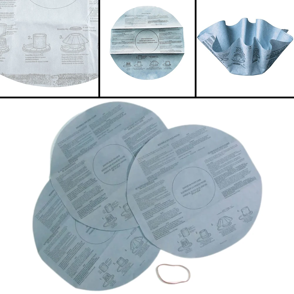 

3pcs Paper Bags Reusable Disc Filter For Shop-Vac Dry And Wet Vacuum Cleaning Machines Household Cleaning Tools Accessories
