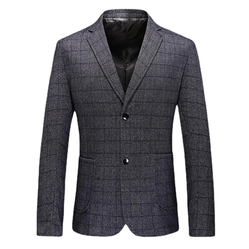 

Мужской Блейзер в британском стиле, повседневный приталенный костюм, куртка, мужские клетчатые блейзеры, пальто, свадебный банкет, мужской ...