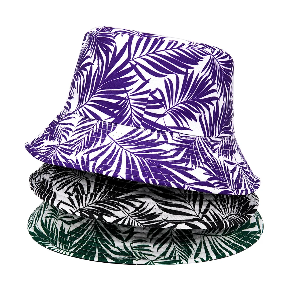 

CNTANG Summer Men's Bucket Hat New Fashion Bamboo Leaf Print Panama Caps For Men Women Casual Outdoor Sunscreen Fisherman Hats