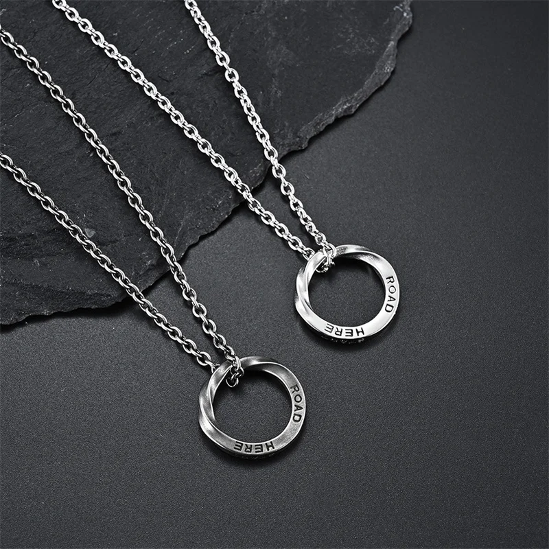 Фото бижутерия ожерелье чокер подвеска искать на aliexpress Властное кольцо Mobius, ожерелье, кольцо, модный креативный индивидуальный дизайн, Круглый мужской кулон, вдохновляющая бижутерия, подарок 2023 №4