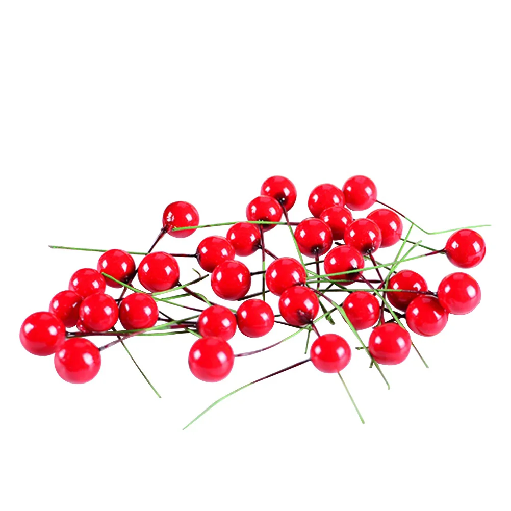 

Berry Artificial Christmas Fruit Decor Red Fake Stems Pick Berries Party Holly Stemflower Blueberry Faux Picks Wreath Photo Home