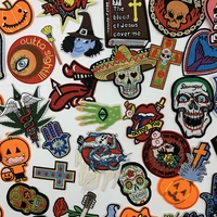 ghost patches iron patch clothing stickers embroidered appliques for dresses pumpkin sewing applique on clothes thermo stickers