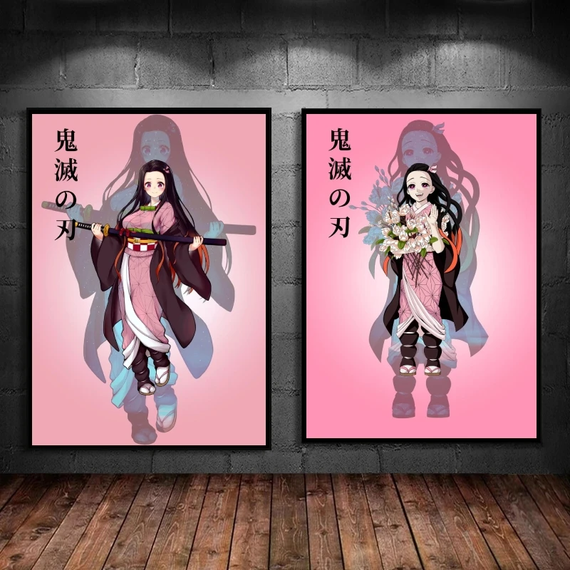 

Canvas Art Walls Painting Demon Slayer Kamado Nezuko Picture Aesthetic Poster Modern Home Children Gifts Comics Pictures