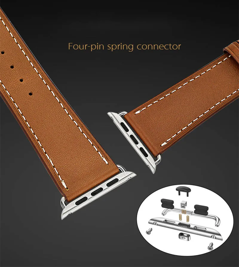 Genuine Leather Strap For Apple Watch Band 44mm 45mm 42mm 38mm Logo Buckle Strap Bracelet For iWatch 8 Ultra 49mm band 41mm 40mm