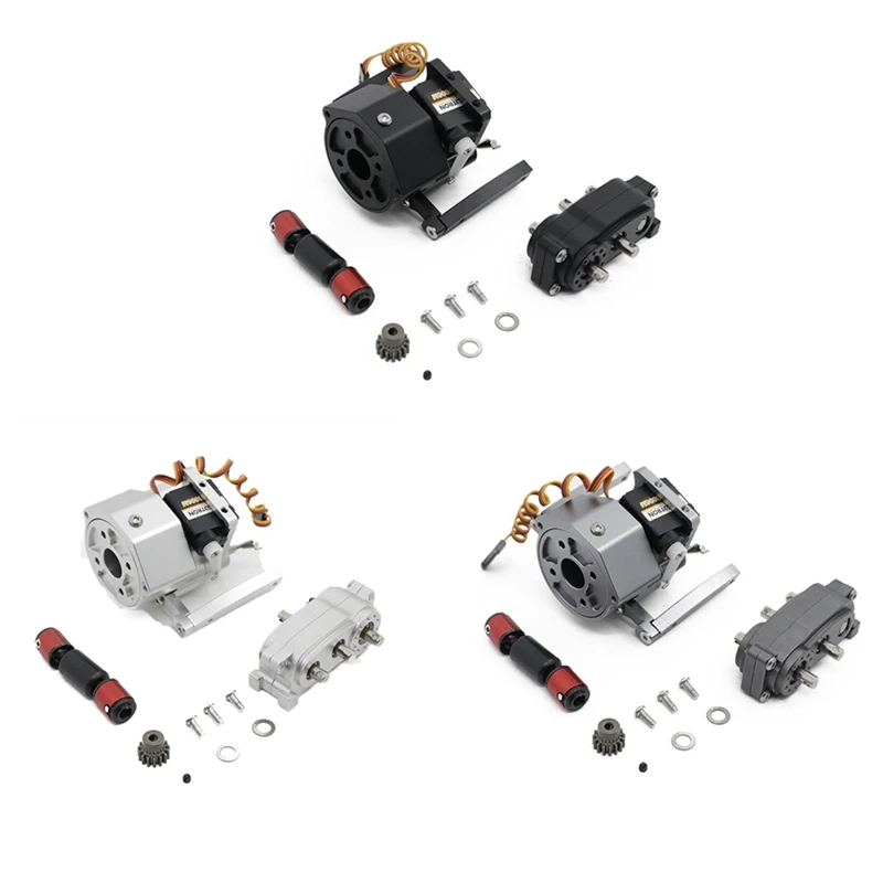 Front Motor Prefixal Shiftable Gearbox Transfer Case Set For 1/10 RC Crawler Car Axial SCX10 & SCX10 II Upgrade Parts enlarge