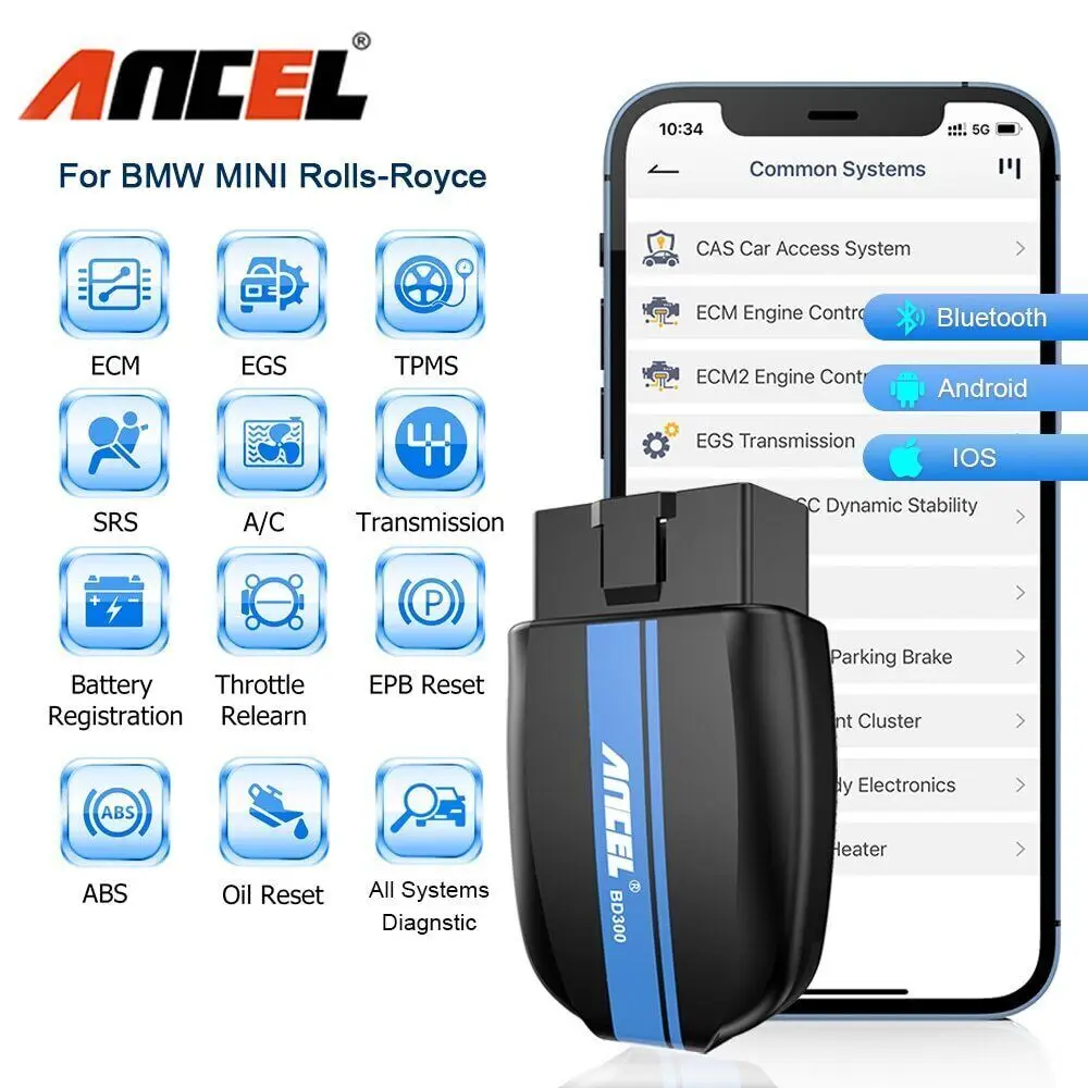 ANCEL BD300 OBD2 Bluetooth Scanner For BMW Car Code Reader A