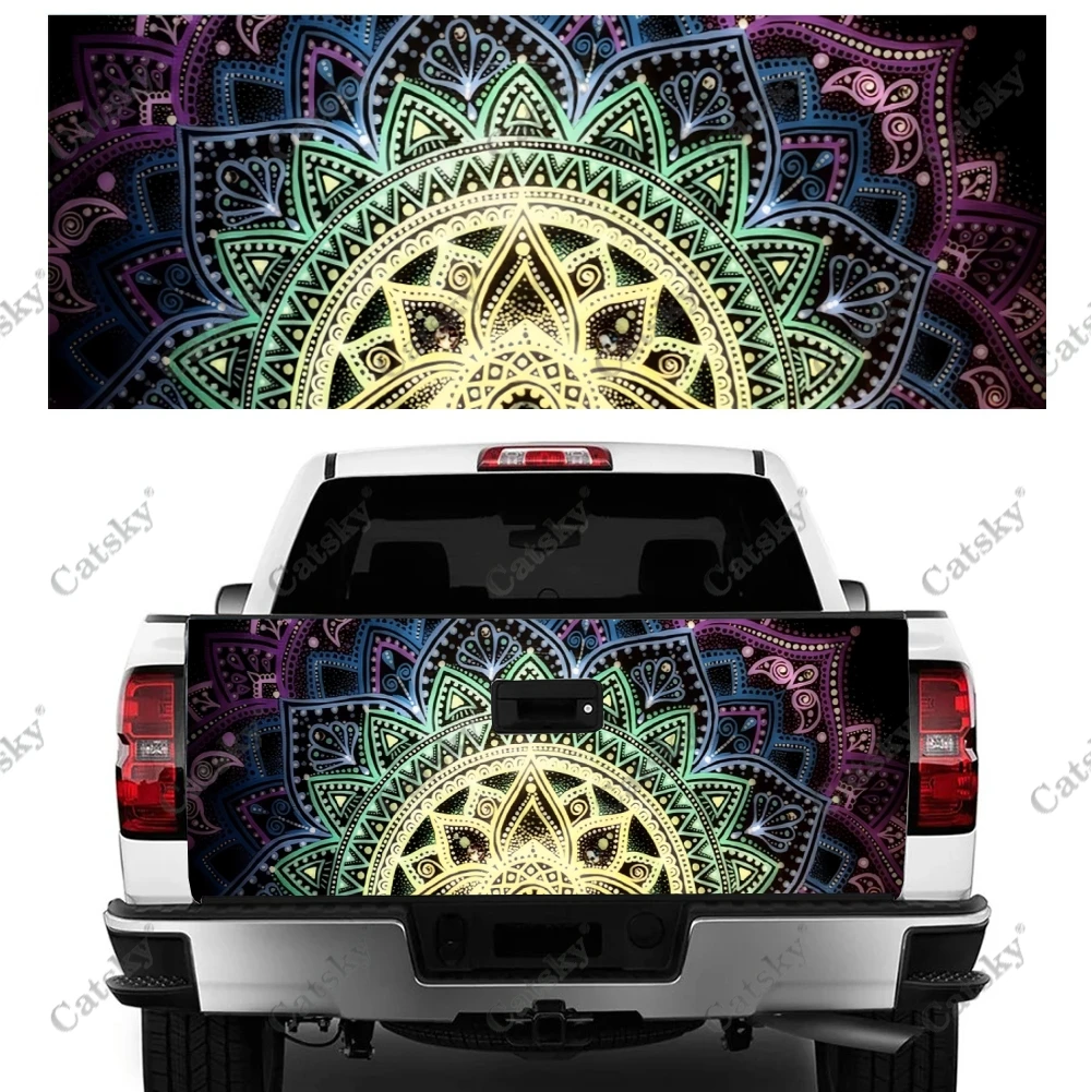 Автомобильные наклейки Mandala Boho для заднего вида автомобиля модификация внешнего