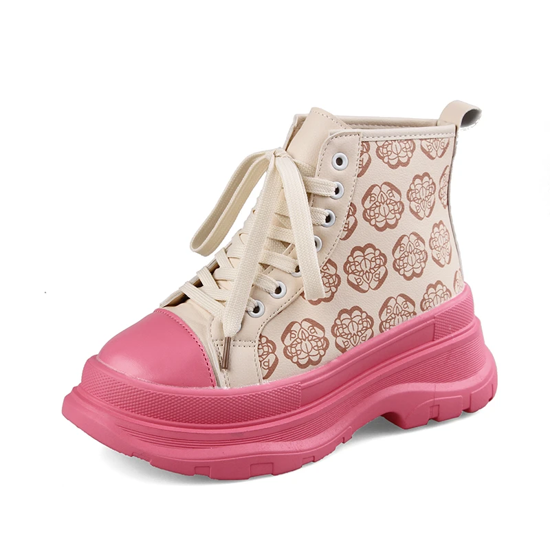 

Summer Platform Martin Boots Women 2022 New Leisure Lace Up Motorcycle Sandals Fashion Round Toe Thick Sole Travel Shoes Woman