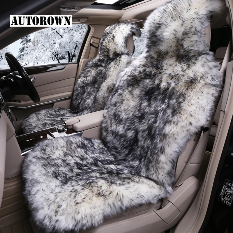 AUTOROWN Luxus Universal Auto Sitzbezüge 100% Australischen Schaffell Herbst Winter Warme Pelz Sitz