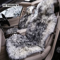 AUTOROWN Luxury Universal Car Seat Covers 100% Australian Sheepskin Autumn Winter Warm Fur Seat Cover Auto Interior Accessories