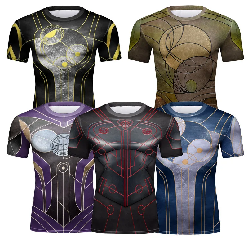 

Men's Gym Compression T-shirt Short Sleeve Training Jogging Running Quick Dry Sweatshirt MMA BJJ Workout FitFitness Sport Shirt