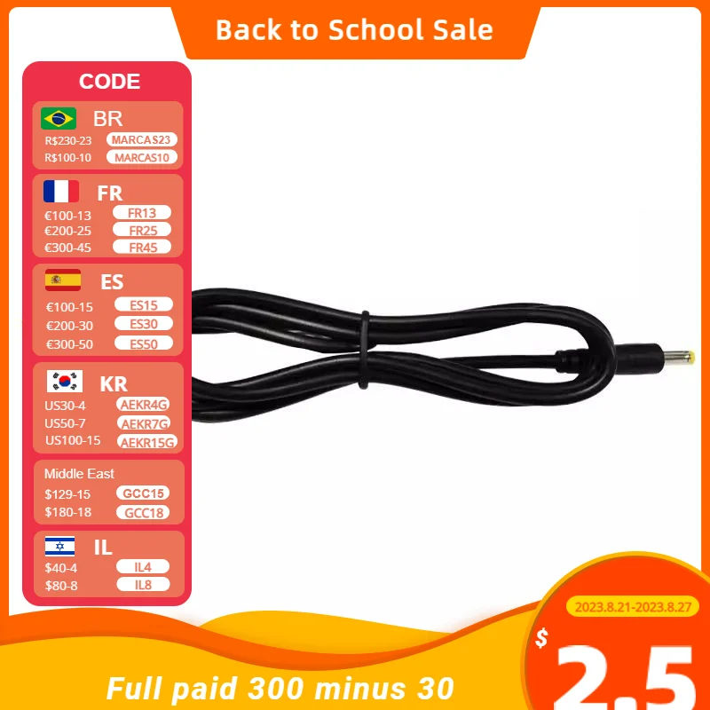 Блок питания DC4.0 * 1,7 мм Штекерный разъем для пайки 22AWG 36 Вт Удлинительный зарядный шнур 1 м