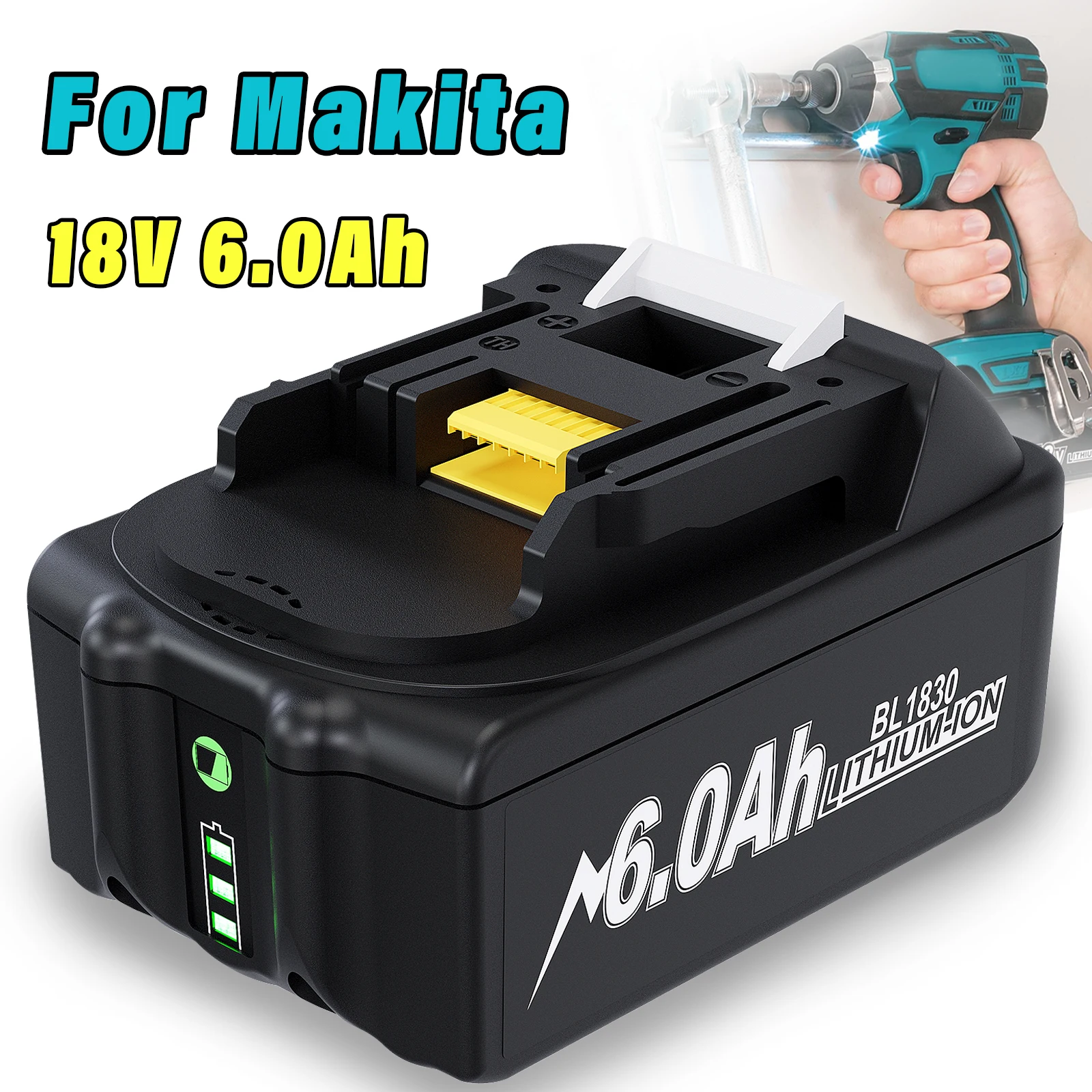 

Батарея Powtree 18 В для makita bl1850B литий-ионная 6,0 Ач BL1840B BL1860 BL1815 BL1830 BL1835 аккумуляторные дрели инструменты батареи LXT400