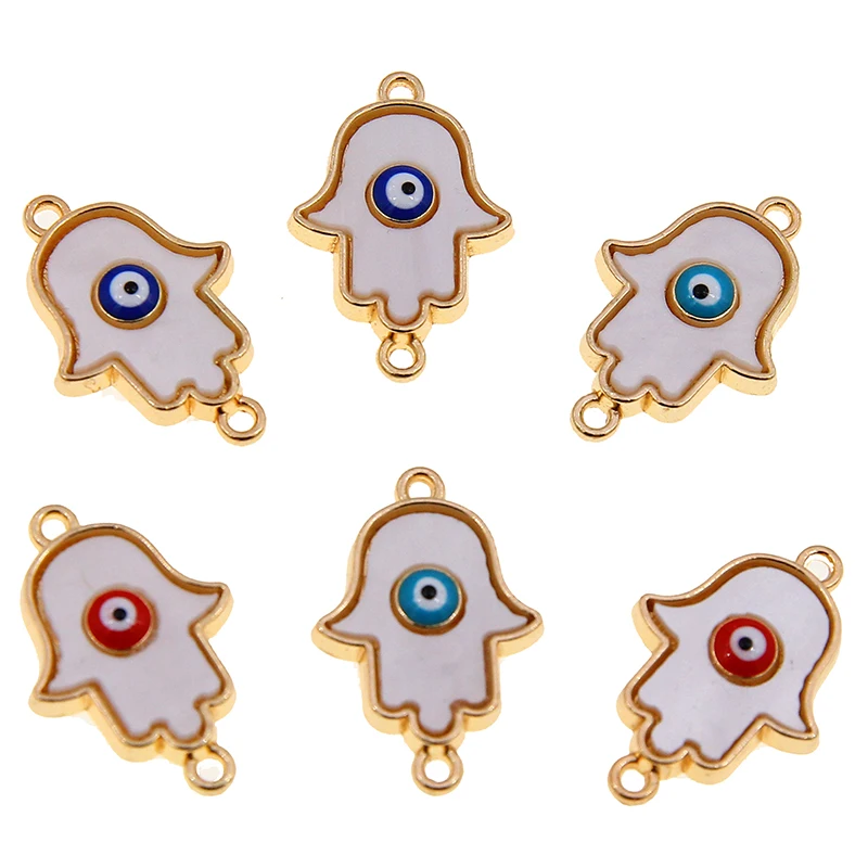 50 шт. 24*16 мм Фатима Хамса рука сглаза синий глаз Шарм соединители подходит для