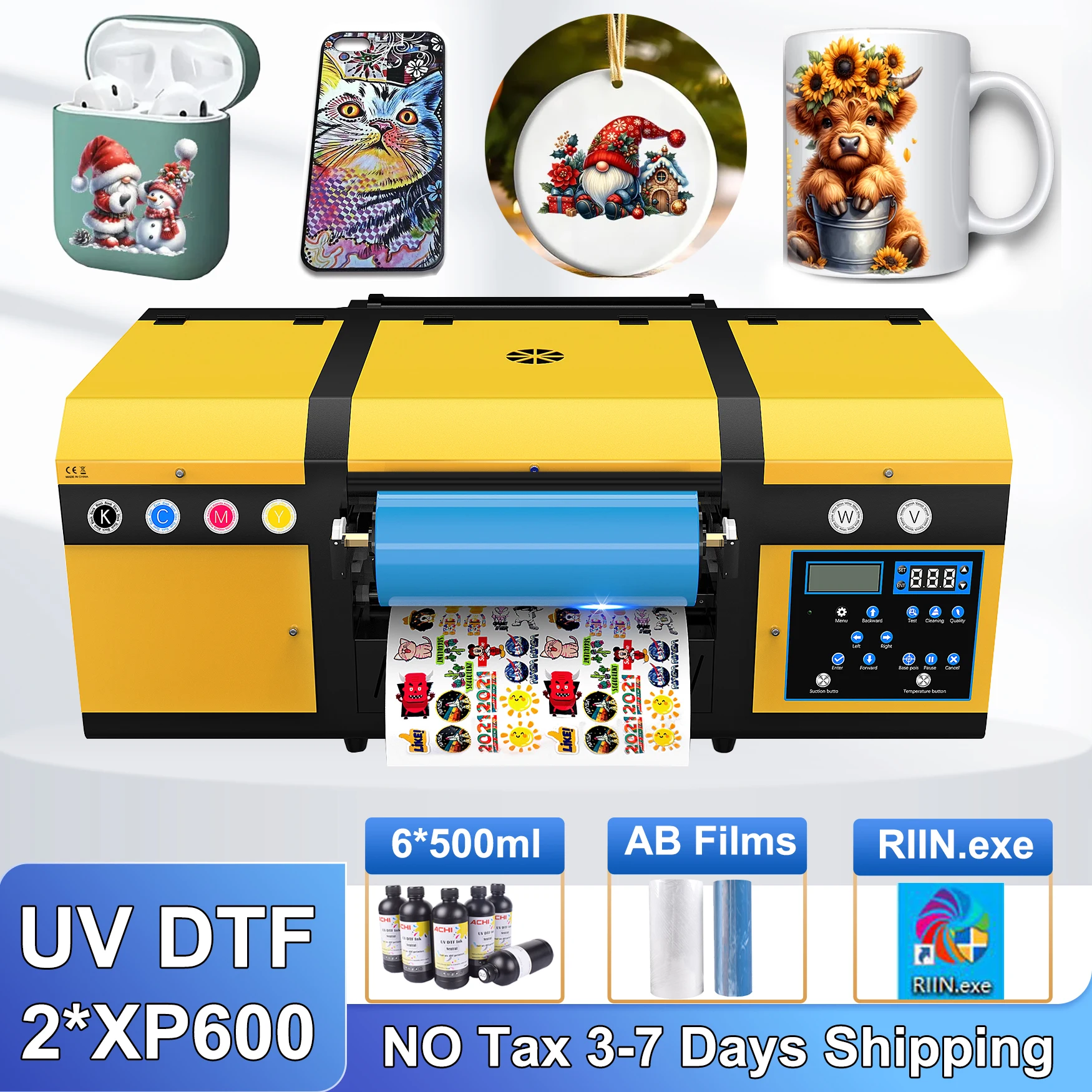 Принтер ACHI A3 UV DTF двойной принтер XP600 2 в 1 планшетный высокого разрешения для