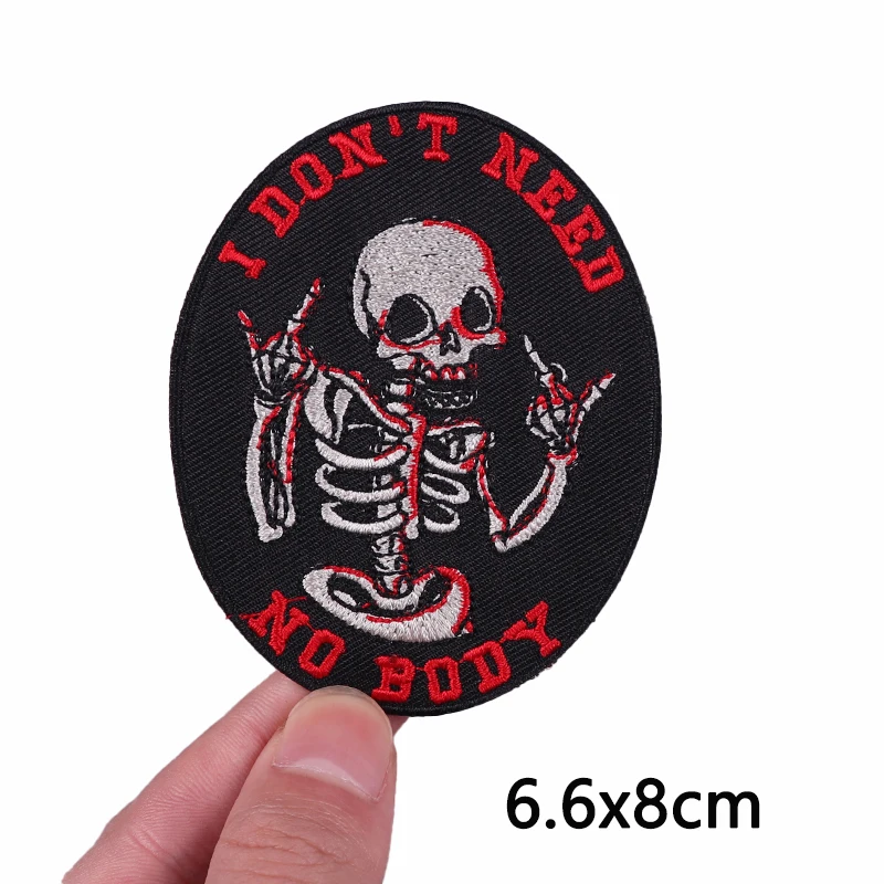 Заплатка с изображением скелета нашивки на одежду в стиле панк черепа полоску