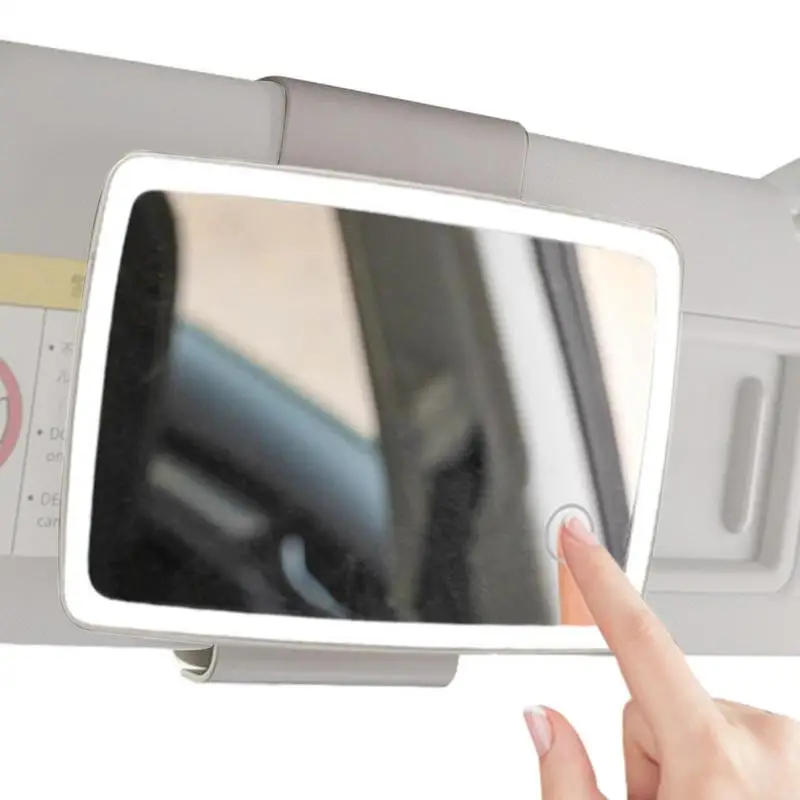

Автомобильное Зеркало для туалетного столика, зеркальце для автомобиля со встроенным аккумулятором и сенсорным экраном, косметическое зеркало для автомобиля со встроенным аккумулятором