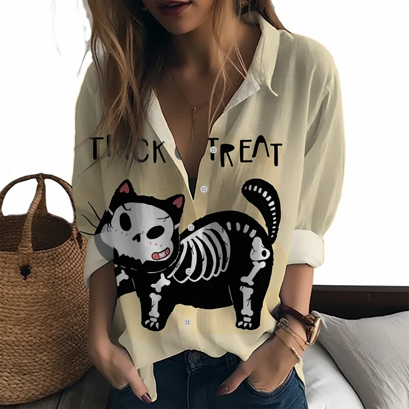 

Halloween 3D Printed women's Shirt Casual Holiday style Women's shirt Summer New Women's shirt Fashion trend women's shirt