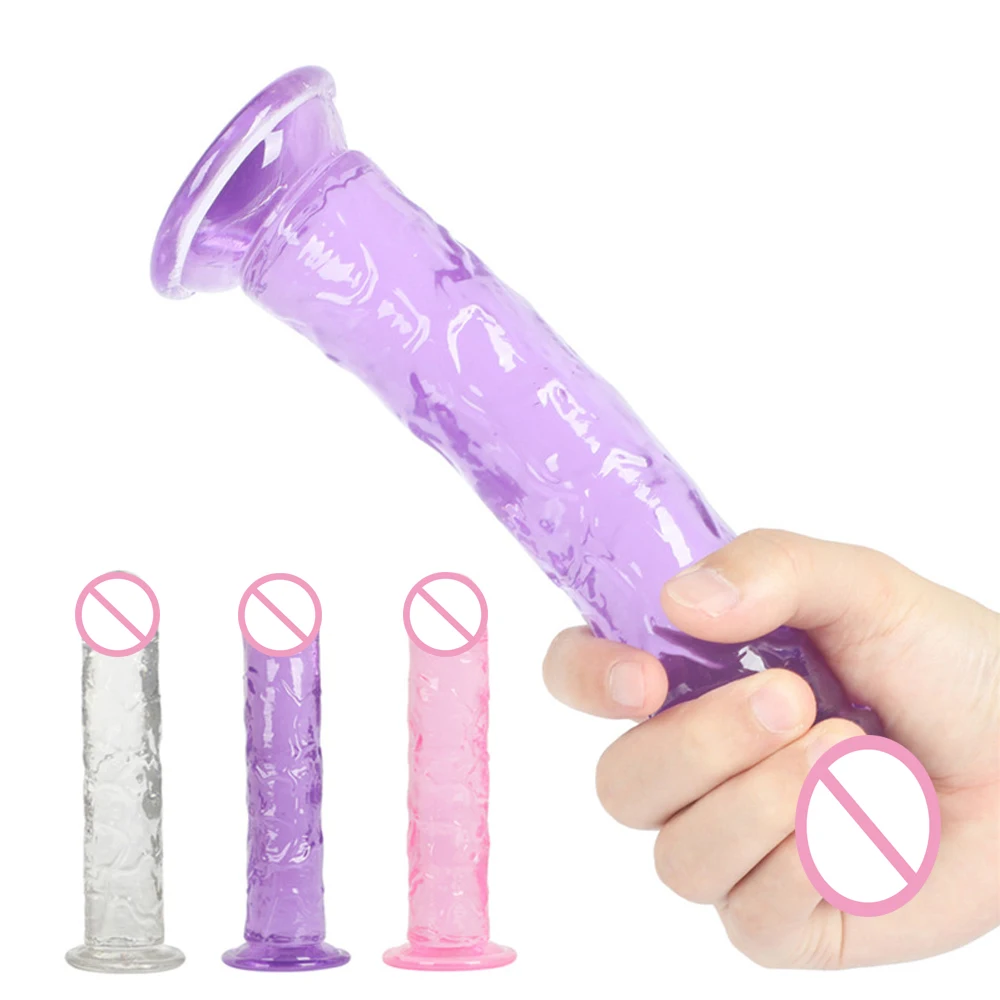 

Sex Toys for Woman Men Vagina Anal 3 Size Translucent Soft Jelly Big Dildo Realistic Fake Dick Penis Butt Plug Massage Product