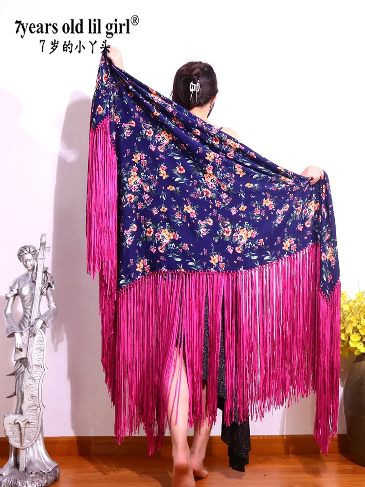 Фото Шарф Flamenco Mantón 135X135 см из Испании, палантин на плечо, ткань Flamenco-Tuch GP01 №2