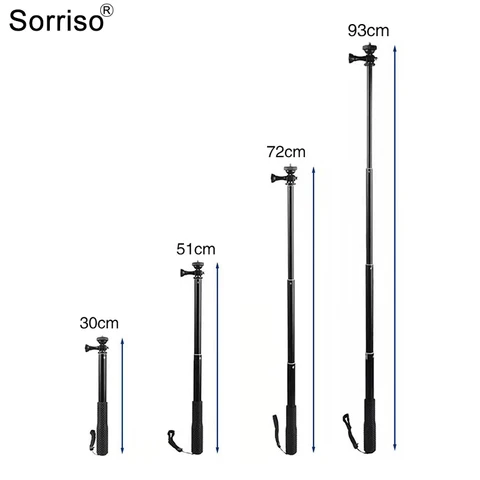 SORRISO алюминиевый удлинитель, монопод, палка для селфи для Gopro Insta 360 Hero, экшн-камера DJI Osmo, стабилизатор потоковой передачи в реальном времени