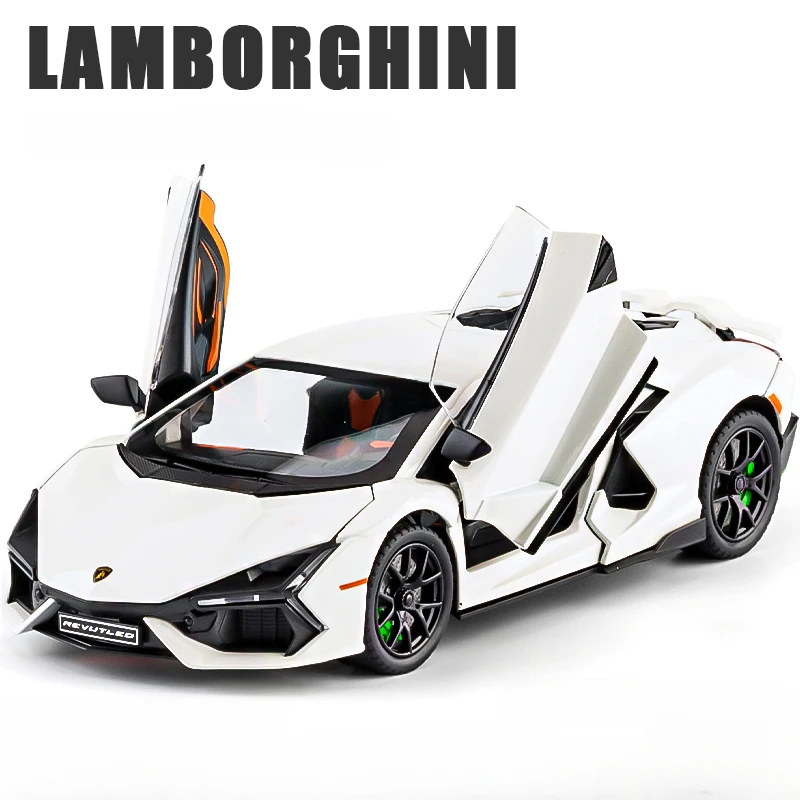 Simualtion 1:24 Lamborghini Revuelto супермодель автомобиля со звуком Детский мальчик литые