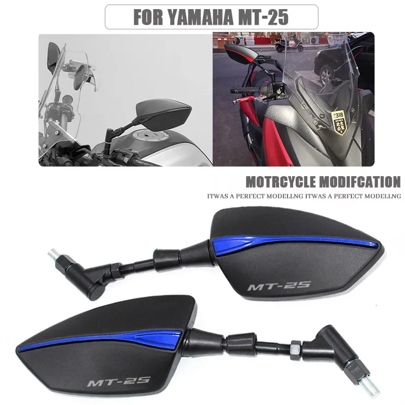 

Universial 8mm 10mm Motorcycle Mirror Scooter Rearview Mirrors Back Side Convex Mirror For YAMAHA MT-25 MT- 25 MT25 mt-25