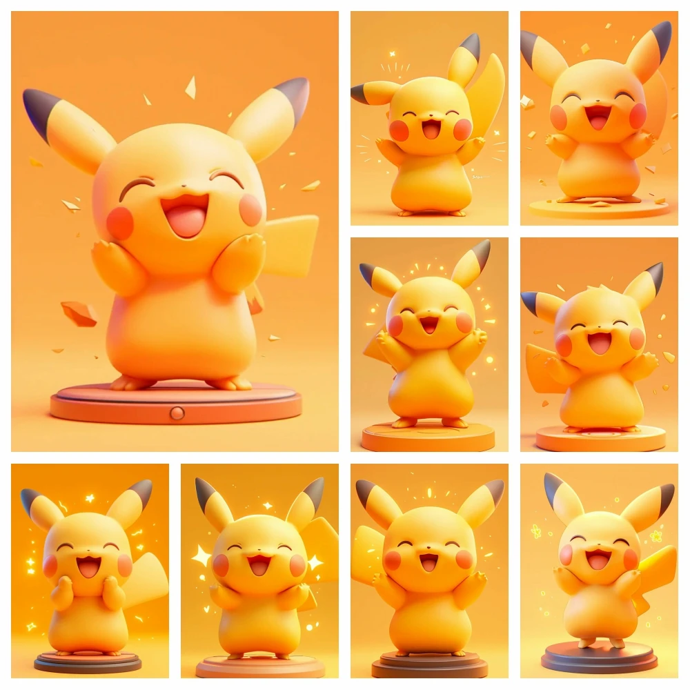 5D DIY японского аниме Пикачу солнечный желтый подвесной рисунок акриловая