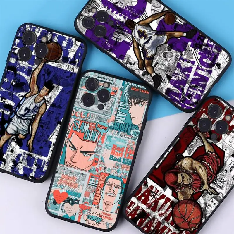 

Cute Japan Cartoon Slam Dunk Anime Phone Case For iPhone 6 7 8 Plus 11 12 13 14 Pro SE 2020 MAX Mini X XS XR Back Funda Cover