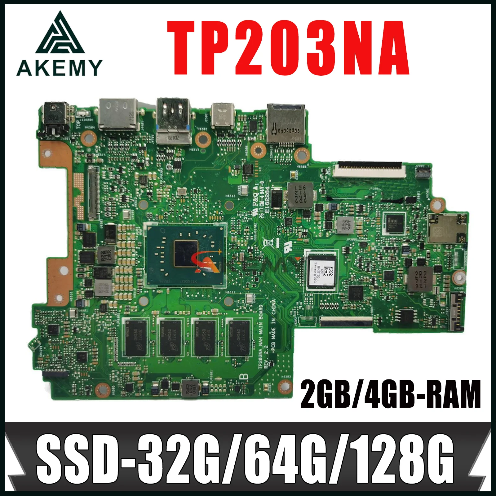 

Mainboard For ASUS TP203NA TP203NAH TP203NAS TP203N Laptop Motherboard With N3350 N4200 2GB/4GB-RAM SSD-32G/64G/128G