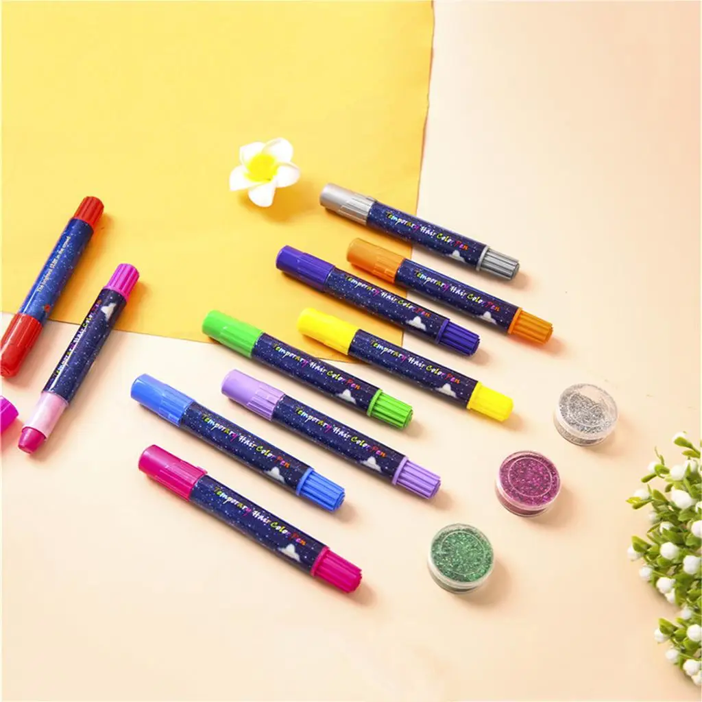 , Washable  Set for Girls, 10pcs Temporary  for Kids Great for Party,Christmas Gifts and Cosplay (10 Color)