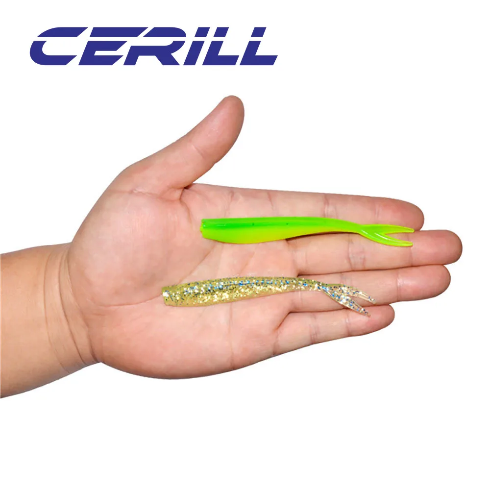

Cerill 10 PCS 70mm 1.3g Fork Tail Easy Shiner Shad Soft Lure Jig Wobblers Silicone Artificial Bait Carp Bass Swimbait Tackle