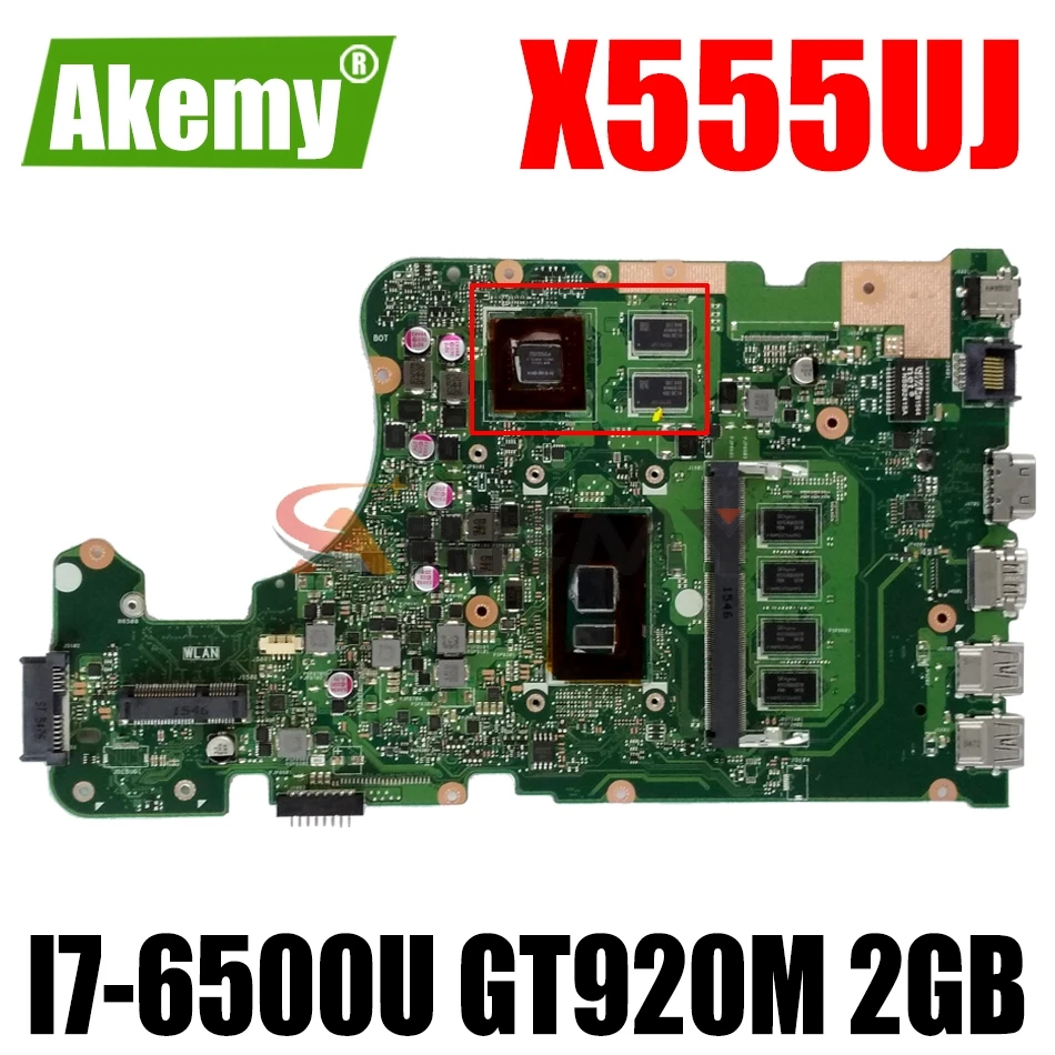 

AKEMY X555UJ Laptop motherboard for ASUS X555UF X555UQ X555UB F555U original mainboard 4GB-RAM I7-6500U GT920M 2GB