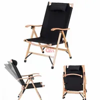adjustable height patio travel camp outdoor wood chair foldable kermit chair portable