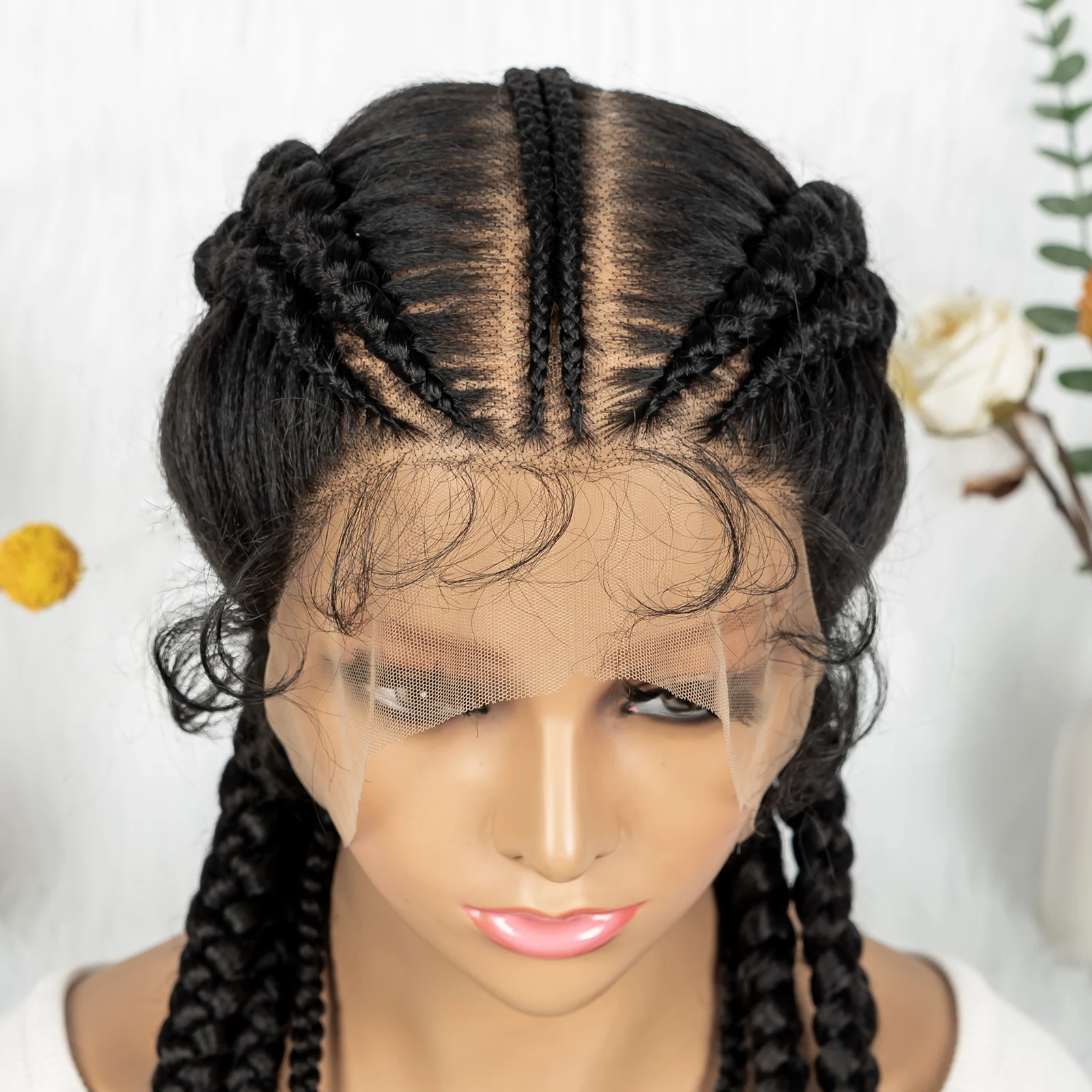 36-дюймовые плетеные парики Conrow полные кружевные для женщин парик с косой