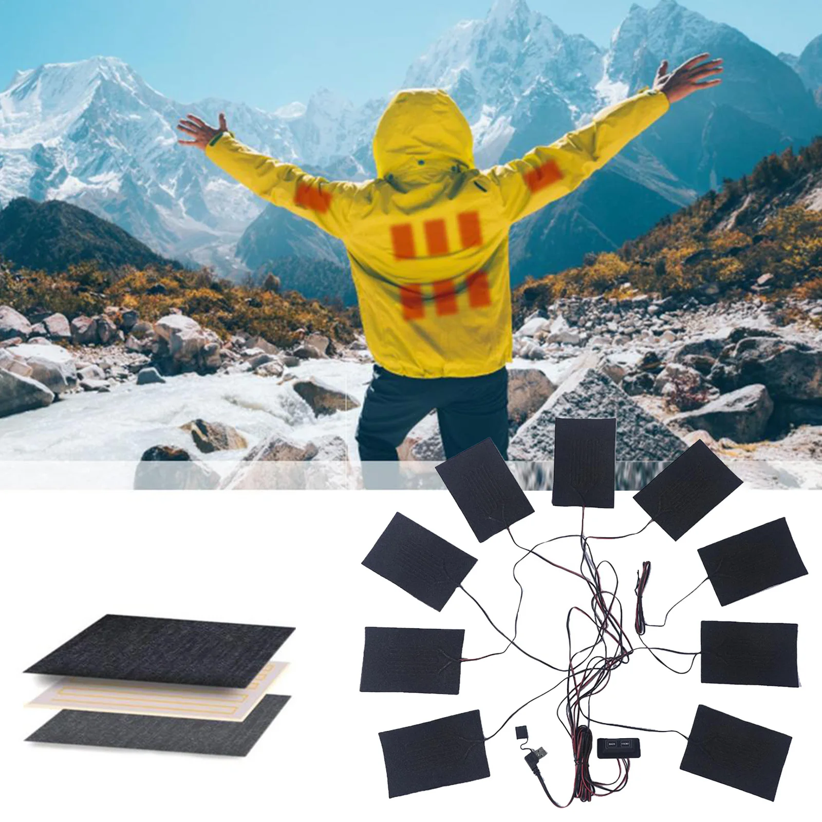 

When Testing The Heating Elemead 5V Electric Heating Sheet With 3 Gear Adjustable Temperature Heating Warmer Pad For Vest Jacket