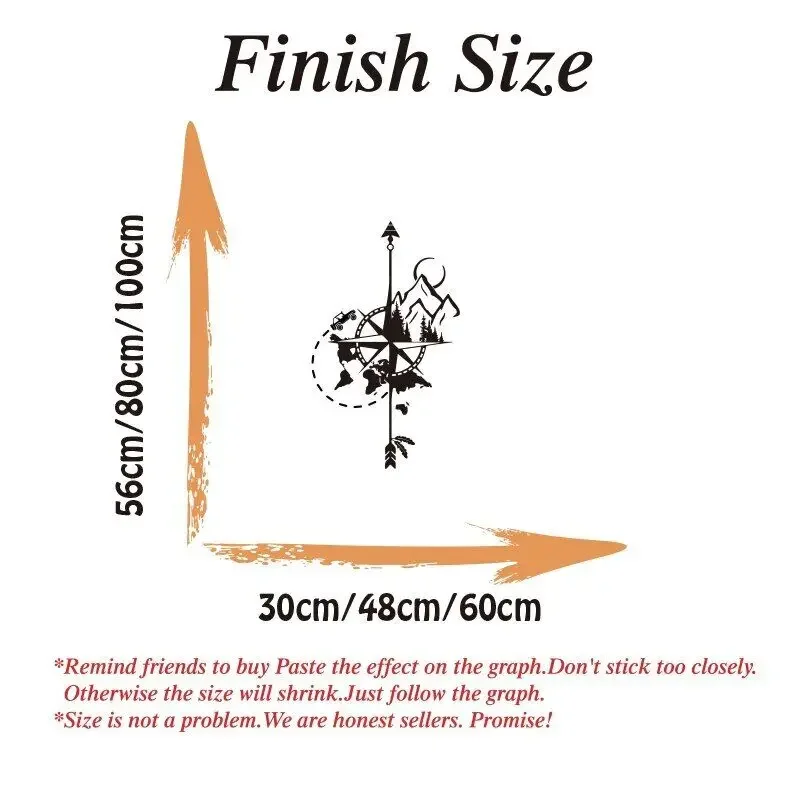 Стрелка компас карта мира стикер на стену спальня путешествия исследование