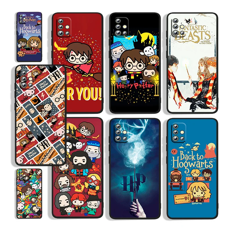 

Cartoon Potterh Cute For Samsung A73 A72 A71 A53 A52 A51 A41 A33 A32 A31 A22 A21S A13 A12 A03S A02 5G Black Phone Case