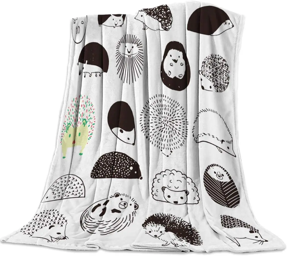 

Soft Blanket Flannel Fleece Throw Blankets Cute Hedgehog Cartoon Animal Pattern Blankets for Bedroom Living Room Bed Sofa Couch