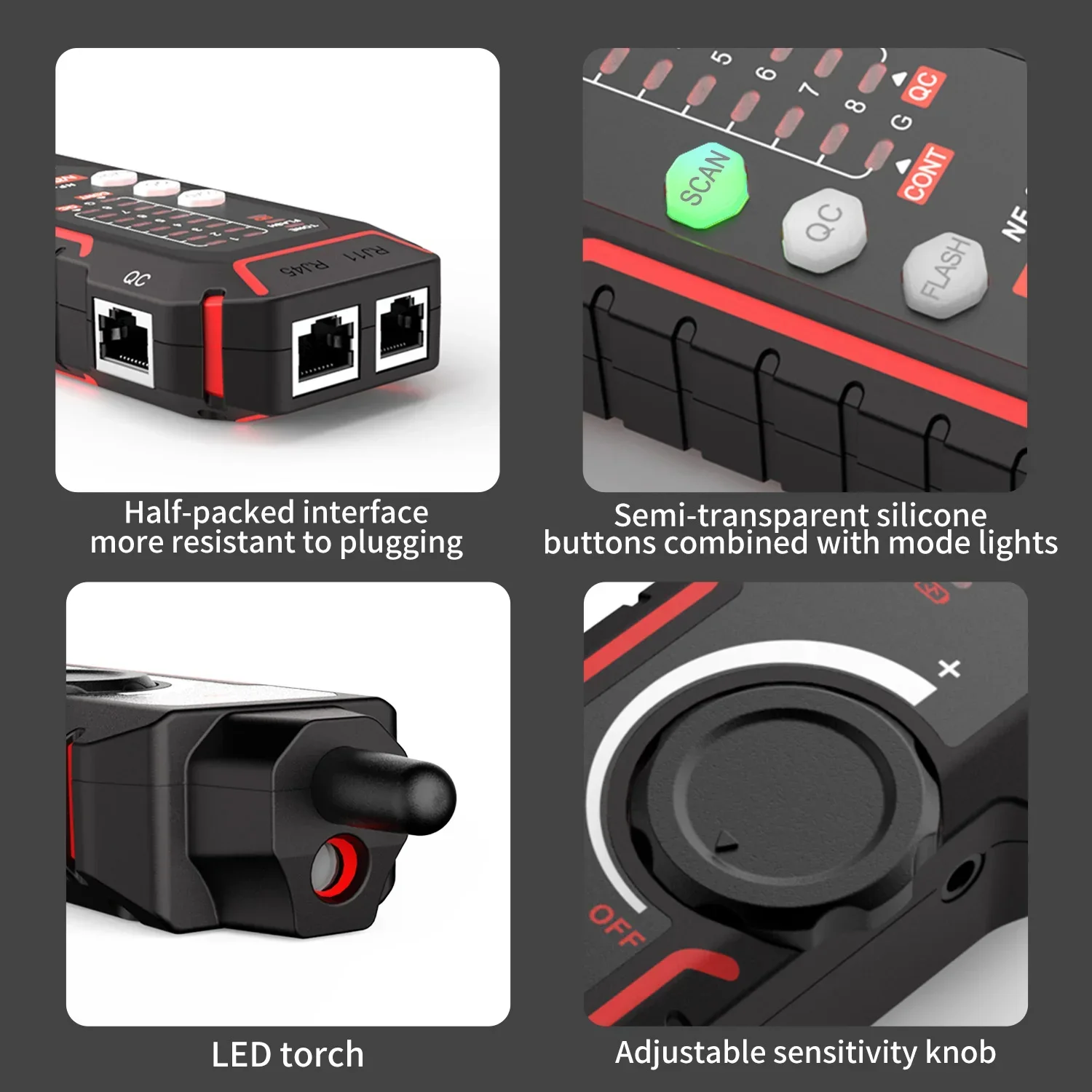Noyafa NF-802 Высокое качество RJ11 RJ45 Cat5 Cat6 трекер телефонных проводов трассировщик